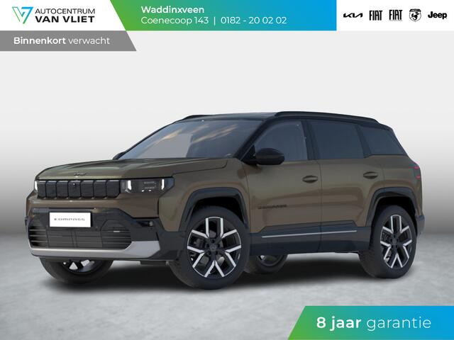 Jeep COMPASS First Edition 74 kWh | Adapt. Cruise | Camera | Carplay | 20" | Elektr. A-Klep | Navi | Winter Pack | Schuif/Kanteldak | Premium Pack | Conv. Pack | Warmtepomp