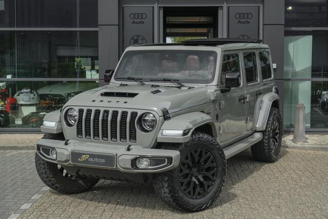 Jeep WRANGLER BRUTE Richmond 380pk 4xe Hybrid Diamond leder Navigatie NLauto Stuur+stoelverwarming Clima Cruise 20" LMV CUSTOM!!