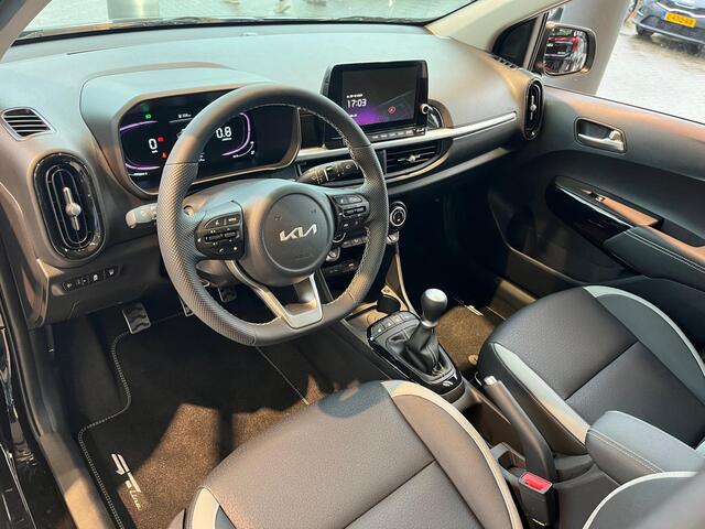 KIA PICANTO 1.0 DPI GT-Line -- SNEL LEVERBAAR -- Navi+BT+Cam Leder Stoel+Stuurverw. SK-Dak 16''LMV 7 jr. Garantie