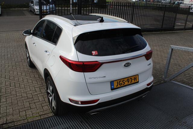 KIA SPORTAGE 1.6 T-GDI 4WD GT-Line 1ste eigenaar/Orig. lage km-stand/Panoramadak/JBL audio/Dode hoek detectie/Lederen bekleding/Achteruitrijcamera/Keyless/Elektrische achterklep/Climate control/Cruise control/Parkeersensoren/Stoel en stuurverwarming/Stoelverkoeling/Ri