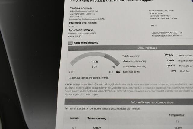 KIA e-Niro DynamicLine 64 kWh 100% SOH Cam Key Less Navi 3-Fase Winterpack