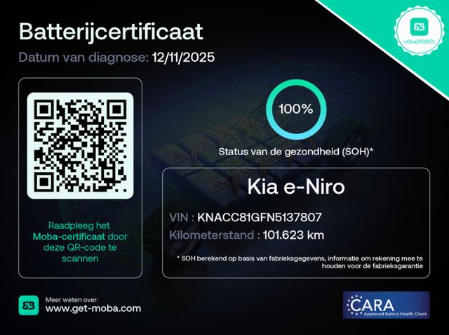 KIA e-Niro Edition 64 kWh - Carplay, Trekhaak, Stoelverw. SOH 100%