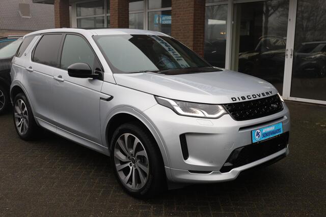 Land Rover DISCOVERY SPORT P300e 1.5 R-Dynamic PANO WINDSOR-LEER MEMORY ELEK.TREKHAAK 20"LMV CAMERA RUITVERWARMING MERIDIAN GSM-LADER ELEK.LAADKLEP 4x4 STOELVERW. ZWARTE-HEMEL NAVI