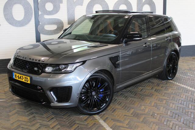 Land Rover RANGE ROVER SPORT 5.0 V8 Supercharged SVR | 551PK | Panorama dak | Meridian Audio| F1 flippers | Elektr. trekhaak | Alcantara hemel zwart | Schaalstoelen + verwarming en ventilatie | Standkachel | Stuurverwarming | Apple carplay |