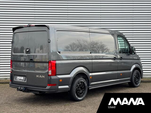 MAN TGE 35 2.0 3.180 180PK 4x4 Automaat OFFROAD LED Sperdifferentieel Trekhaak Sensoren Sidebars Car-Play Camera