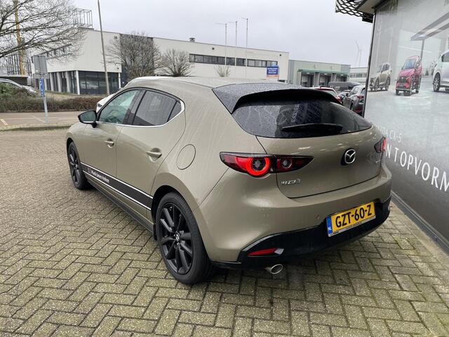 Mazda 3 HB 2.0 e-SkyActiv-G 150 M Hybrid Nagisa , Demovoordeel ¤ 3.040,-, Bruin Leder, Bose, Navi, Adap.Cruise, Clima, Apple Carplay, Camera, PDC, HUD, Stoelverwarming, 18" LMV