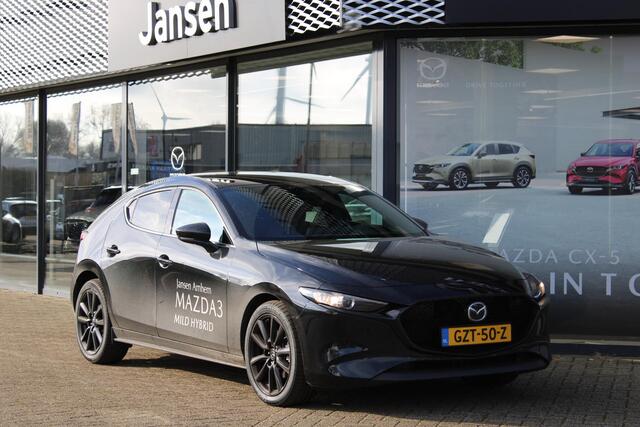 Mazda 3 HB 2.0 e-SkyActiv-X 186 M Hybrid Nagisa , Demovoordeel ¤3.740,-, Bruin Leder, Bose, Navi, Adap.Cruise, Clima, Apple Carplay, Camera, PDC, HUD, Stoelverwarming, 18" LMV