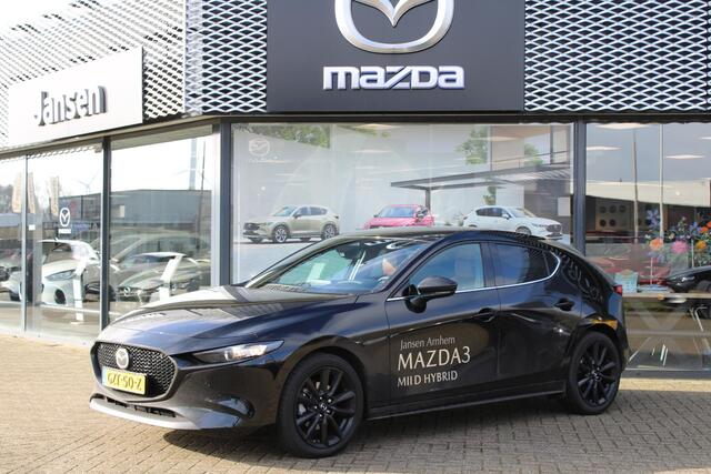 Mazda 3 HB 2.0 e-SkyActiv-X 186 M Hybrid Nagisa , Demovoordeel ¤3.740,-, Bruin Leder, Bose, Navi, Adap.Cruise, Clima, Apple Carplay, Camera, PDC, HUD, Stoelverwarming, 18" LMV