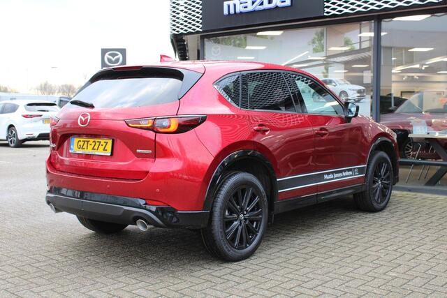 Mazda CX-5 2.0 e-SkyActiv-G M Hybrid 165 Homura , Demovoordeel ¤ 6.740-, Navi, Adap.Cruise, Clima, Leder, Apple Carplay, 360 Camera, PDC, HUD, Stoelverwarming/ventilatie, 19" LMV, Elek.Achterklep