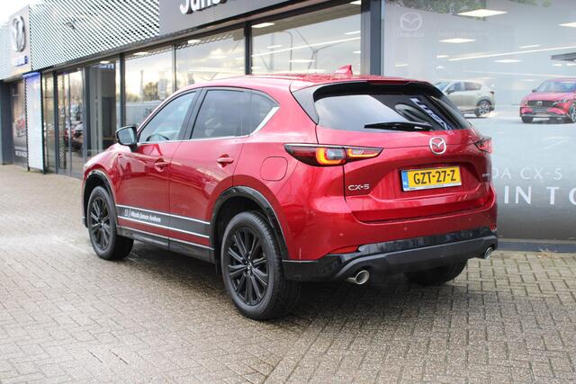 Mazda CX-5 2.0 e-SkyActiv-G M Hybrid 165 Homura , Demovoordeel ¤ 6.740-, Navi, Adap.Cruise, Clima, Leder, Apple Carplay, 360 Camera, PDC, HUD, Stoelverwarming/ventilatie, 19" LMV, Elek.Achterklep