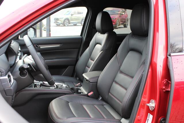 Mazda CX-5 2.0 e-SkyActiv-G M Hybrid 165 Homura , Demovoordeel ¤ 6.740-, Navi, Adap.Cruise, Clima, Leder, Apple Carplay, 360 Camera, PDC, HUD, Stoelverwarming/ventilatie, 19" LMV, Elek.Achterklep