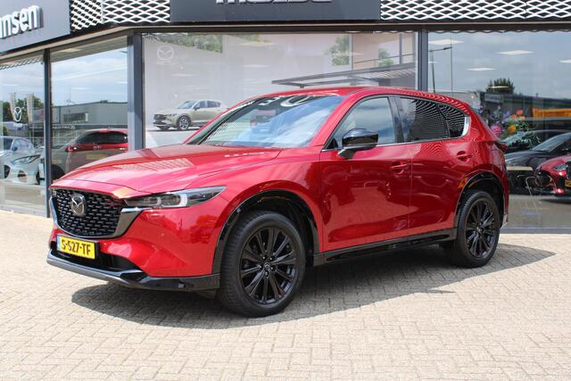 Mazda CX-5 2.0 SkyActiv-G 165 Homura , Automaat, Half Leder, 360 Camera, Adap. Cruise, Navi, LKA, Elektrische klep, Apple Carplay, HUD, Stoelverwarming, Stuurverwarming, Clima, LMV 19 Inch