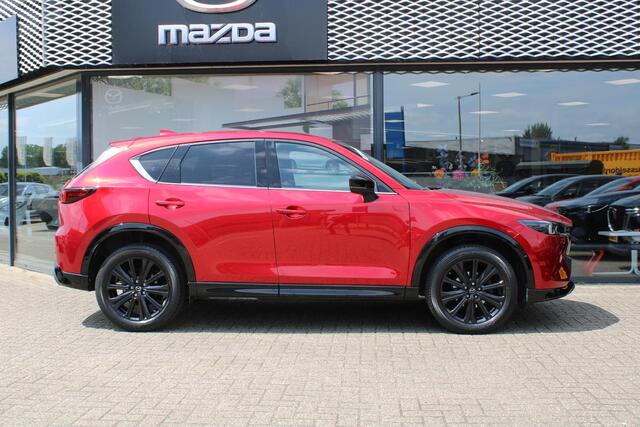 Mazda CX-5 2.0 SkyActiv-G 165 Homura , Automaat, Half Leder, 360 Camera, Adap. Cruise, Navi, LKA, Elektrische klep, Apple Carplay, HUD, Stoelverwarming, Stuurverwarming, Clima, LMV 19 Inch