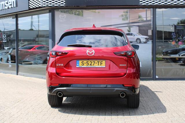Mazda CX-5 2.0 SkyActiv-G 165 Homura , Automaat, Half Leder, 360 Camera, Adap. Cruise, Navi, LKA, Elektrische klep, Apple Carplay, HUD, Stoelverwarming, Stuurverwarming, Clima, LMV 19 Inch