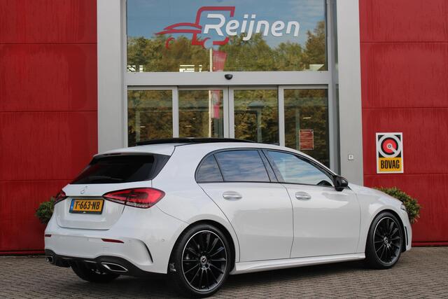Mercedes-Benz A-KLASSE 180 136PK AUTOMAAT AMG LINE | STERRENHEMEL! | PANORAMISCH SCHUIF/KANTEL DAK | SFEER VERLICHTING | NAVIGATIE | ACHTERUITRIJ CAMERA | PARKEERSENSOREN VOOR EN ACHTER | HIGH PERFORMANCE LED KOPLAMPEN | STOEL VERWARMING | KEYLESS - GO | SPIEGEL PAKKET | NIGHT 