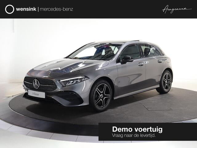 Mercedes-Benz A-KLASSE 250e Star Edition AMG Line | Panoramaschuifdak | Night | Stoelverwarming voor | Achteruitrijcamera | Interieur Bahia Bruin |