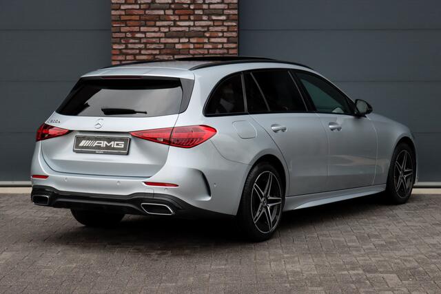 Mercedes-Benz C-KLASSE Estate 300 e AMG Line Aut9 | Panoramadak | Trekhaak | Leder | Camera | Sfeerverlichting | Dodehoekassistent | Stoelverwarming | Advanced Sound System | High Perf. LED |