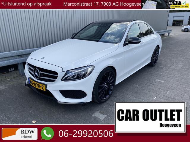 Mercedes-Benz C-KLASSE 180 AMG Sport Edition Leer, Clima, Pano, Navi, Burmester Surround, CC, PDC v/a, LED, LM, nw. APK - Inruil Mogelijk -