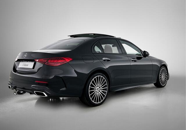 Mercedes-Benz C-KLASSE 300 e Business Solution AMG | Premium Plus pakket | Trekhaak | Nightpakket | Middenconsole metaalstructuur | Digital Light | Head-up display | Panoramaschuifdak | 360°-camera | Memorypakket | Augmented Reality Navigation |