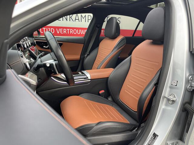 Mercedes-Benz C-KLASSE 300 e AMG Line 18"/Leder/Panoramadak/360 camera/Dodehoek/Keyless/Stoelverwarming + memory l + r/Sfeerverlichting premium/Apple Carplay & Android Auto