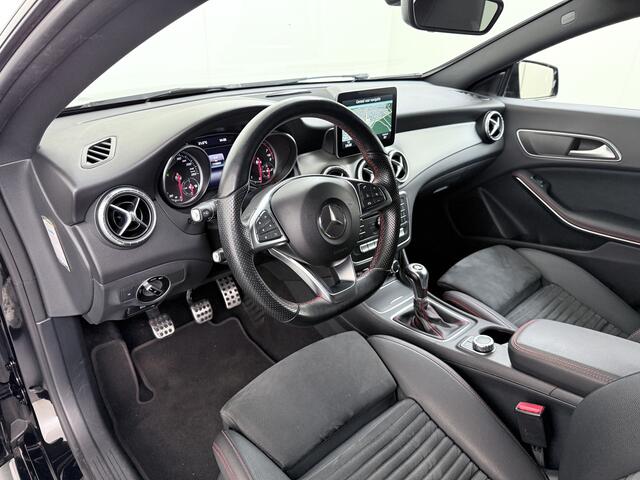 Mercedes-Benz CLA-KLASSE Shooting Brake 180 K AMG Sportst. Navi 18" Stuur+Stoel+ Leer / Alcantara Clima PDC High-Performance-LED Night Edition Plus Diamond-Grille Priv.Glas Led AMG Line + Style Actieve motorkap Zwarte-Hemel Camtronic UMTS Licht en zichtpakket Brake-Assist Park-Pi