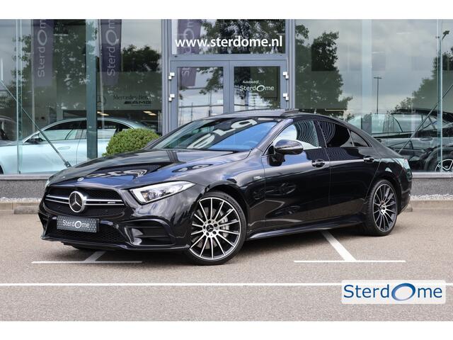 Mercedes-Benz CLS-KLASSE AMG 53 4MATIC+ Premium Plus l Schuif- / Kanteldak l Distronic Plus l Memory l Stoelverwamarming en Stoelventilatie l Head Up l LED adaptief l Airmatic l Keyless Go l Burmester l Sfeerverlichting l Nappa LEDER l AMG Night pakket l Achteruitrij camera | Dra