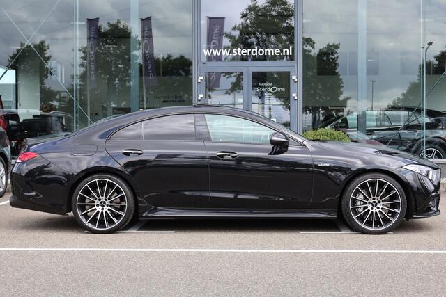 Mercedes-Benz CLS-KLASSE AMG 53 4MATIC+ Premium Plus l Schuif- / Kanteldak l Distronic Plus l Memory l Stoelverwamarming en Stoelventilatie l Head Up l LED adaptief l Airmatic l Keyless Go l Burmester l Sfeerverlichting l Nappa LEDER l AMG Night pakket l Achteruitrij camera | Dra