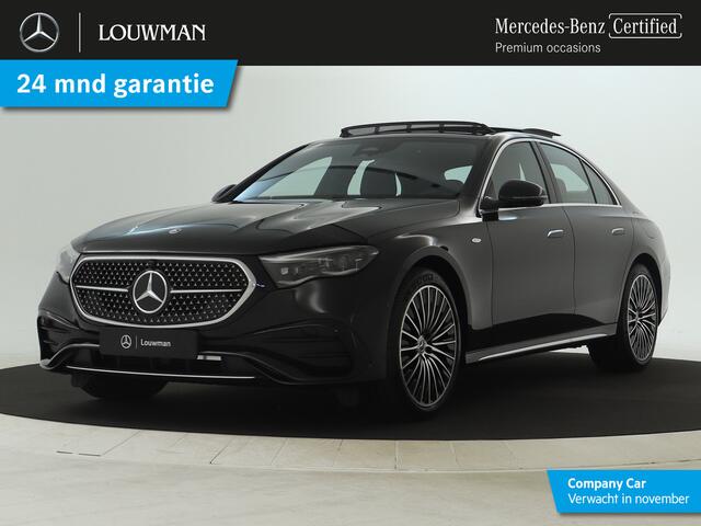 Mercedes-Benz E-KLASSE 300e Sport Edition | Nappa zwart leder | Trekhaak elektr. | Panorama Schuif/kanteldak | SUPERSCREEN dashboard | Burmester Sound | Distronic | Memory voorstoelen pakket met verwarming en ventilatie | Winter pakket | KEYLESS GO-pakket | Zonneschermen pakket