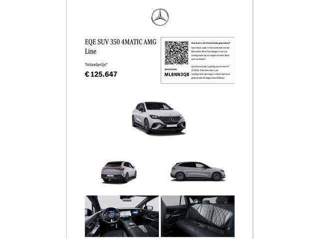 Mercedes-Benz EQE SUV EQE 350 4MATIC AMG Line | NIGHT | ¤ 66.100 ex BTW | Alpingrau | Nappaleder