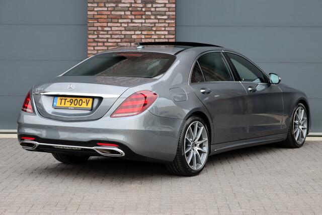 Mercedes-Benz S-KLASSE 560 V8 Lang AMG Line Premium+ | Distronic+ | Memory V+A | Stoelventilatie | Burmester | HUD | Surround Camera | Softclose | Keyless Go | Zonweringspakket |