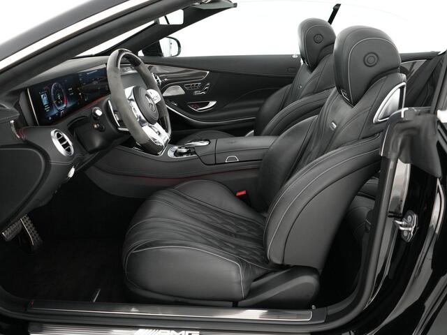 Mercedes-Benz S-KLASSE S63 AMG Cabrio 585pk 4MATIC+ Premium Plus |dealer onderhouden|Burmester high-end|keramisch|massage|Airscarf|nightvision|stoelverwarming & verkoeling|memory|360°|head-up|stuurverwarming|carbon interieur|dodehoek|