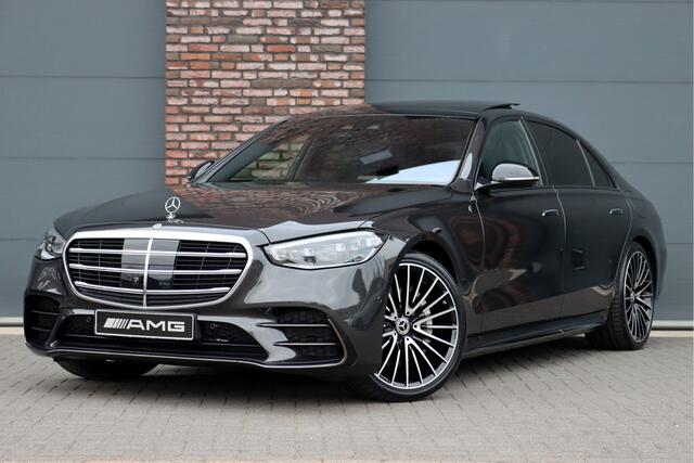 Mercedes-Benz S-KLASSE 580 e 4MATIC Lang AMG Line | Airmatic | Achterasbesturing | Chauffeurspakket | Distronic+ | Memory | Stoelventilatie V+A | Burmester | Soft-Close | Digital Light | Vlakkenverwarming | HUD |