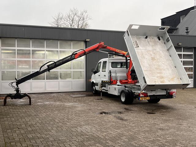 Mercedes-Benz SPRINTER 516 2.2 CDI 432 Kipper Laadkraan Palfinger Airco Knijper Rotator Trekhaak 2000 kg 2-Persoons Airco Kastinrichting 1e eigenaar ex gemeente Autolaadkraan Open laadbak Kieper Pick-up p-up Euro 6