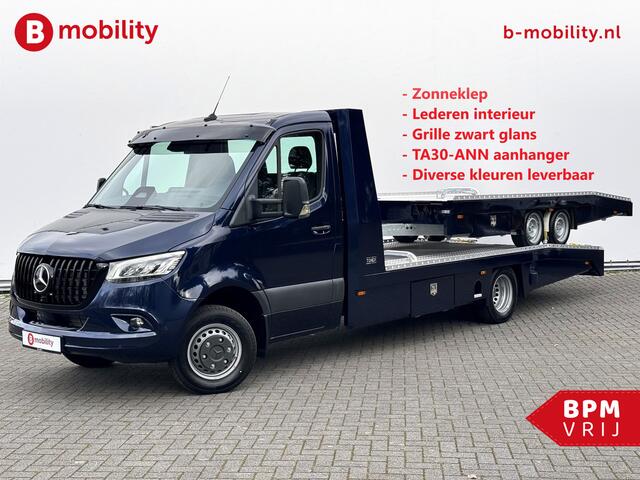 Mercedes-Benz SPRINTER 519 CDI Tijhof AluLiner + Aanhanger Leer Luchtvering NIEUW! MJ.2025 Autotransporter/ Oprijwagen | Lier | 3-Zitplaatsen | AppleCarPlay | DAB | Adaptive Cruise Control | Navigatie | Trekhaak