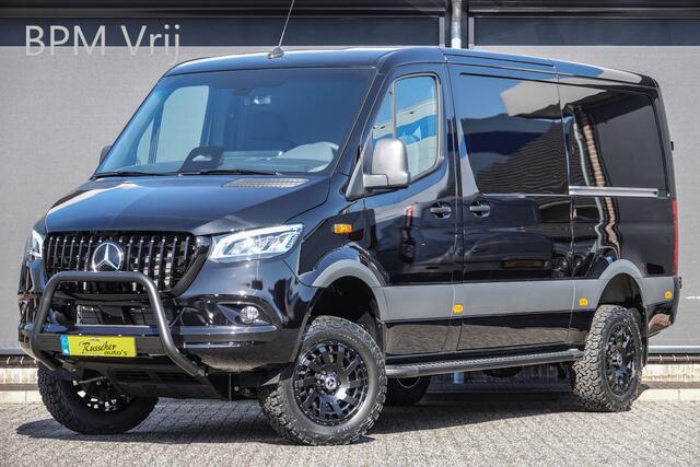 Mercedes-Benz SPRINTER 4x4 319Cdi 190Pk 9G-tronic | L2H1 | 2xSchuifdeur | 4WD | AWD | Bullbar | Treeplanken | 19'' All Terrain | Obsidian Black