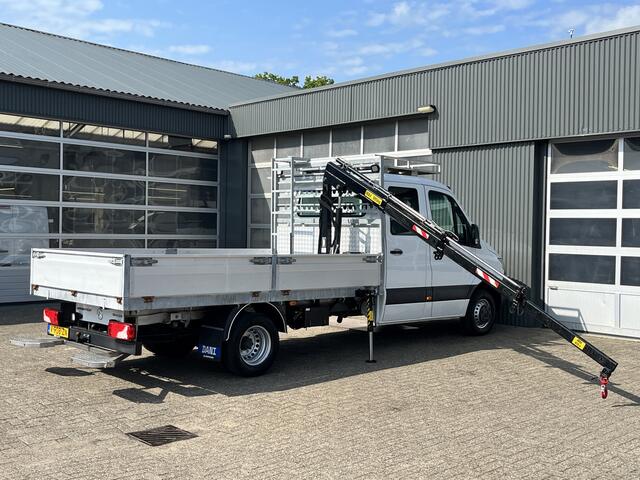 Mercedes-Benz SPRINTER 514 2.2 CDI L3 DC Hiab 018 laadkraan Airco Trekhaak 2000 kg trekgewicht Kastinrichting 1e eigenaar ex Overheid 2-Persoons Openlaadbak Kraan Pick-up P-up Gereedschapskist Euro 6