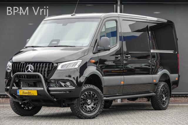 Mercedes-Benz SPRINTER 4x4 319Cdi 190Pk 9G-tronic | L2H1 | 2xSchuifdeur | 4WD | AWD | Bullbar | Treeplanken | 19'' All Terrain | Obsidian Black