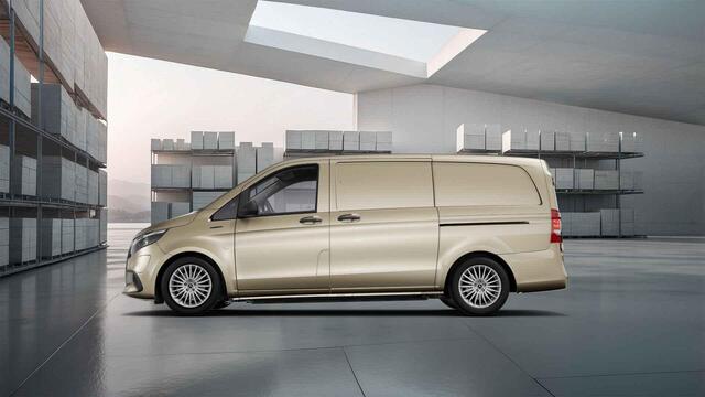 Mercedes-Benz VITO eVito 112 L2 66 kWh | Nieuwe kleur Kalaharigold | Achterdeuren | Stoelverwarming | Navigatie | Apple Car Play & Android Auto