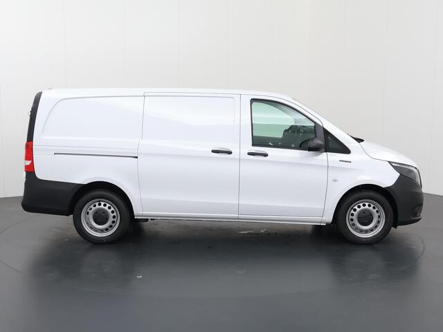 Mercedes-Benz VITO eVito 66 kWh | L2 | AUT. | AIRCO | STOELVERWARMING | BIJRIJDERSBANK | ACHTERDEUREN | 284 WLTP | LEREN STUURWIEL | MULTIFUCTIONEEL STUURWIEL | DAB+ | CHROOM INTERIEUR PAKKET | REGENSENSOR
