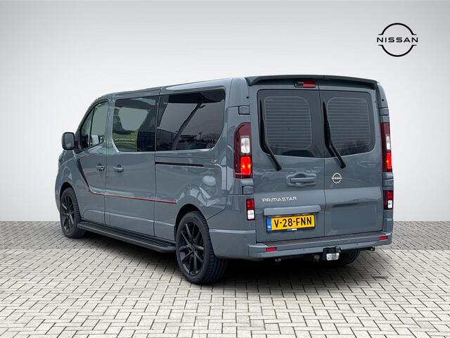 Nissan PRIMASTAR 2.0 dCi L2H1 N-Connecta Black Edition Dubbel Cabine 5-Persoons | Trekhaak | Vol-Leder | 19'' Velgen | LED | Navigatie | Camera | 2x Schuifdeur | Rijklaarprijs! (Ex. BTW/BPM)