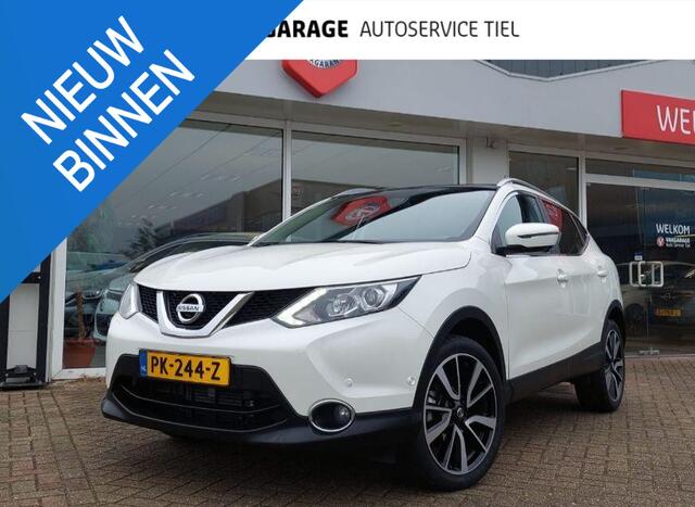 Nissan QASHQAI 1.2 Tekna Automaat, Panoramadak, Trekhaak, Parkeersensoren voor + achter, Stoelverwarming, Lederen bekleding,
