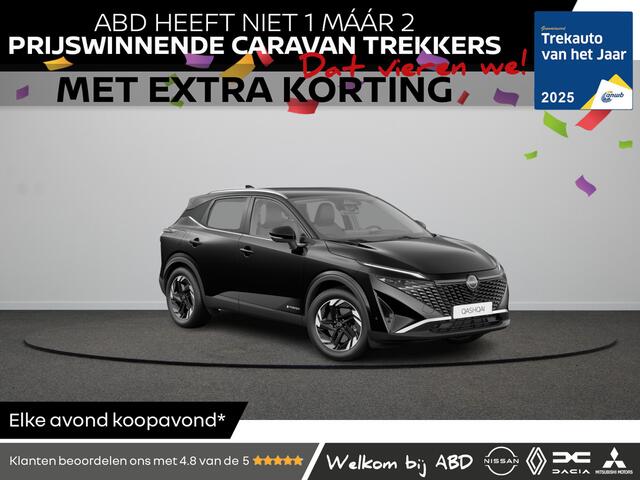 Nissan QASHQAI N-Connecta + Panoramisch glazen dak + Cold Pack e-Power | 12.3" TFT digitale cockpit | Audiosysteem met DAB, Apple Carplay & Android Auto, USB-aansluiting, stuurwielbediening en 6 luidsprekers | Blind Spot Warning & Intervention (BSW + BSI)