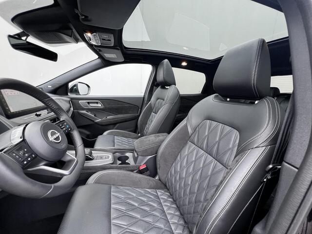Nissan QASHQAI 1.3 MHEV Xtronic Tekna Plus Automaat / 1.800 kg trekgewicht / Panorama dak / Leder / Elektr. stoelen en klep / Navigatie / Adaptieve CC / HUD / Camera 360° / Stuur-, stoel- en voorruitverwarming / 20" LM wielen /