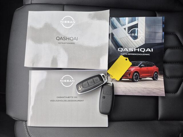 Nissan QASHQAI 1.3 MHEV Xtronic Tekna / Fabrieksgarantie tot 04-2028 / Nieuw Model / Facelift / Cold Pack / HUD / Trekgewicht 1800 kg / Stuur-, Stoel en Voorruit verwarming / Elektrische achterklep / Rondomzicht camera / Adaptief CC / Apple Carplay Android Auto /