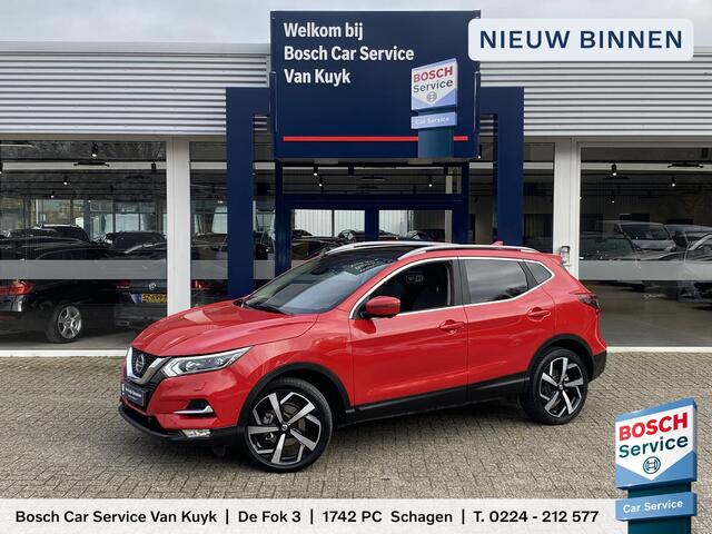 Nissan QASHQAI 1.3 DIG-T Tekna / Automaat / Panodak / 360°-Camera / Stoelverwarming / Cruise-Control / Climate-Control / Apple-Carplay & Android-Auto / Keyless / LED / Elektr.-Stoelen / Dodeheok-Detectie / DAB Radio-Bluetooth / Navi / Armsteun V+A / PDC V+A / 19'' LMV /