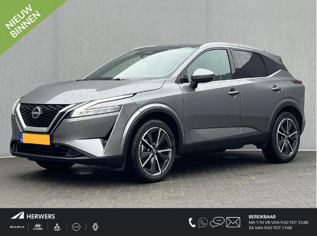 Nissan QASHQAI 1.3 MHEV Xtronic Tekna / Vaste Trekhaak 13-polig (Trekgewicht 1.800kg) / Panoramadak / HUD / Keyless Entry & Start / Apple Carplay & Android Auto / Adaptieve Cruise Control / Climate Control / 360° Camera / Navigatie full map / Elektrische Achterklep