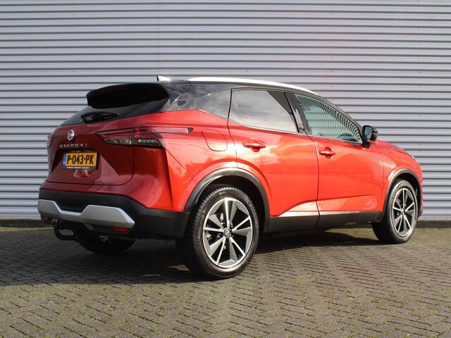Nissan QASHQAI 1.3 MHEV Xtronic Tekna | Trekhaak | Stuur-/stoel-/voorruitverwarming | Camera 360 | Pano | HUD | Cruise adapt. | 19" LM |
