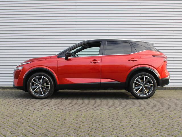 Nissan QASHQAI 1.3 MHEV Xtronic Tekna | Trekhaak | Stuur-/stoel-/voorruitverwarming | Camera 360 | Pano | HUD | Cruise adapt. | 19" LM |