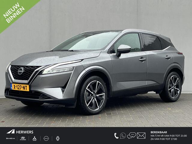 Nissan QASHQAI 1.3 MHEV Xtronic Tekna / all seasons / Vaste Trekhaak 13-polig (Trekgewicht 1.800kg) / Panoramadak / 360° Camera / HUD / Adaptieve Cruise Control / Apple Carplay & Android Auto / Navigatie full map / Keyless Entry & Start / Climate Control