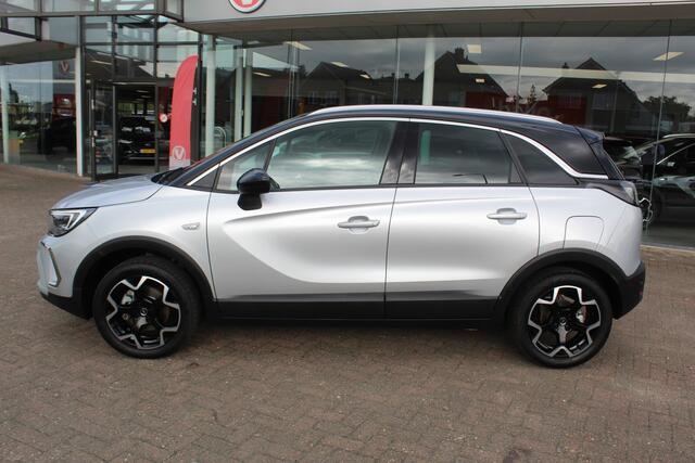 Opel Crossland 1.2-110pk Turbo 'Elegance'. Mooie en luxe hoogzitter met weinig km's ! Volautm. airco dual, cruise control, camera, comfortstoelen, metallic lak, LM wielen, navigatie, telefoonvoorb., lane- en side assist, parkeersensoren v+a, LED verlichting etc.